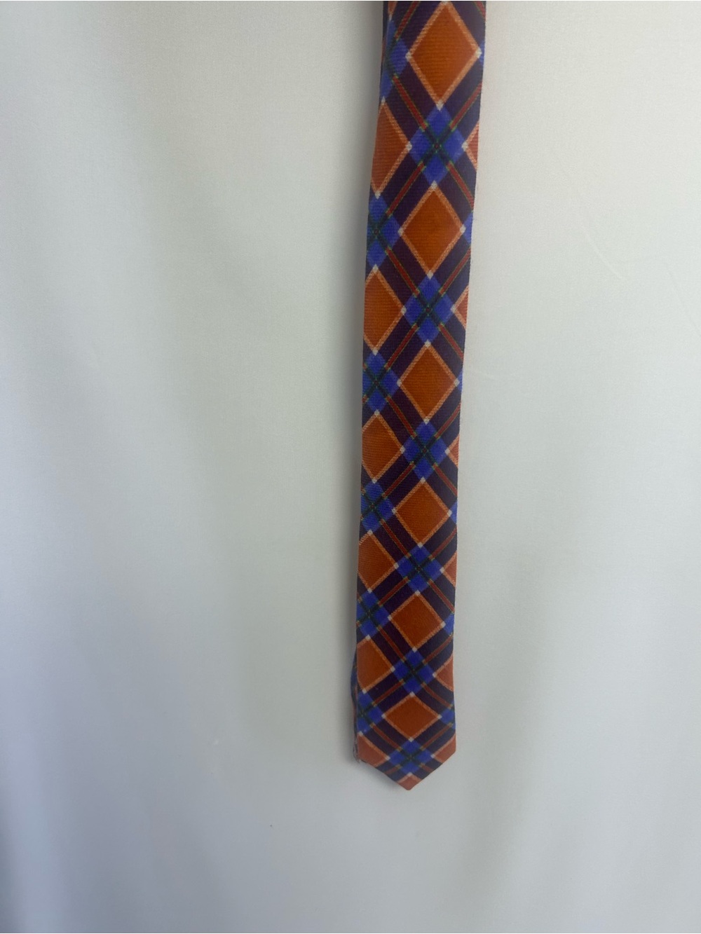 Vintage Classic Orange Plaid Men's Tie - Unbranded